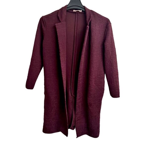 Philosophy Long Cardigan Sweater Plum Small - Picture 1 of 11